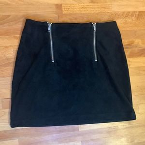 Stretch Vegan Suede Mini Skirt